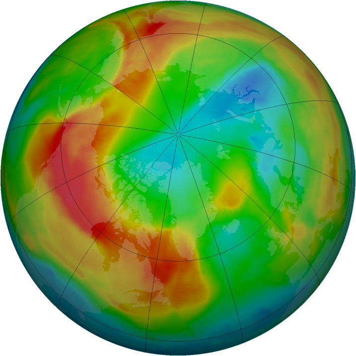 Arctic ozone map for 27 February 2011